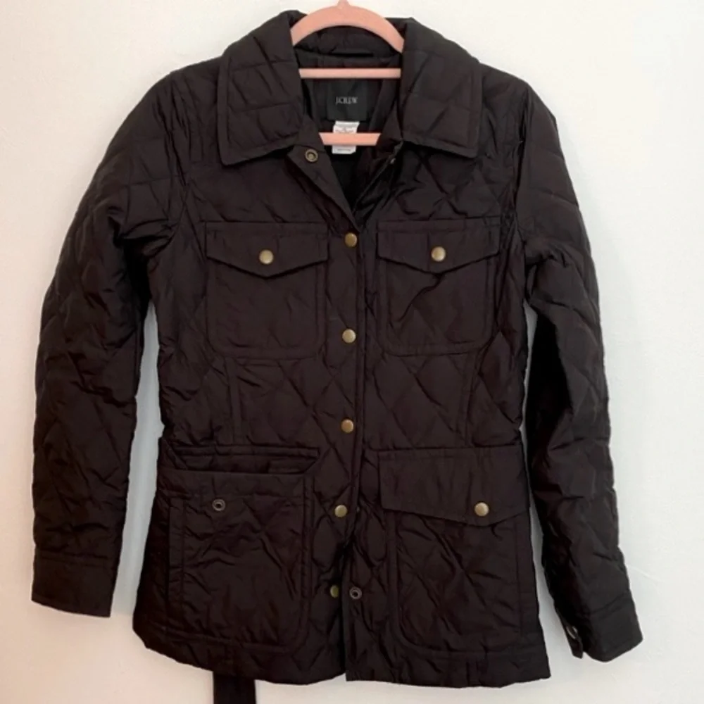 J. Crew Quilted Midweight Black Puffer
